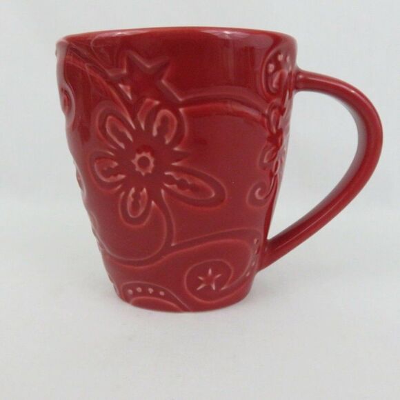 Starbucks Embossed Flower Oblong Tall Mug Cup 2009 - Picture 3 of 7